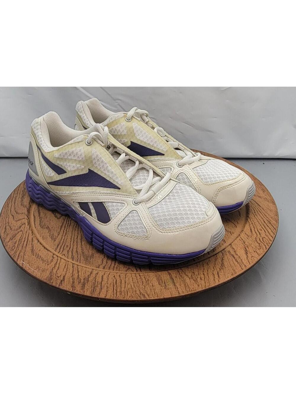 Reebok Vibetech Lightweight Athletic Shoes White Purple Women's Size 10
